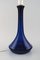 Table Lamp in Royal Blue Art Glass with Brass Mounting from Holmegaard, 1960s 2