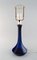 Table Lamp in Royal Blue Art Glass with Brass Mounting from Holmegaard, 1960s, Image 4