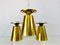 Polished Brass Pendant Lamps Attributed to Paavo Tynell, 1950s, Set of 3 2