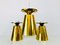 Lampes à Suspension en Laiton Poli par Paavo Tynell, 1950s, Set de 3 4