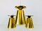 Polished Brass Pendant Lamps Attributed to Paavo Tynell, 1950s, Set of 3 4