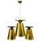 Lampes à Suspension en Laiton Poli par Paavo Tynell, 1950s, Set de 3 1