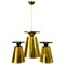 Polished Brass Pendant Lamps Attributed to Paavo Tynell, 1950s, Set of 3 1