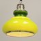 Lampada da soffitto vintage in vetro opalino verde e giallo, anni '60, Immagine 5