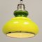 Lámpara de techo vintage de vidrio opalino verde y amarillo, años 60, Imagen 5