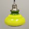 Lámpara de techo vintage de vidrio opalino verde y amarillo, años 60, Imagen 2