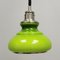 Lámpara de techo vintage de vidrio opalino verde y amarillo, años 60, Imagen 4