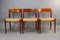 Danish Teak and Papercord Model 75 Dining Chairs by Niels Otto Møller for J.L. Møllers, 1960s, Set of 6 7