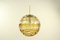 Large Vintage Amber and Clear Glass Ball Pendant Lamp from Doria Leuchten, 1960s 6