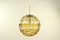 Large Vintage Amber and Clear Glass Ball Pendant Lamp from Doria Leuchten, 1960s, Image 6
