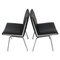 Chaises d'Aéroport Noires Entièrement Restaurées par Hans J. Wegner pour AP Stolen, 1960s, Set de 2 1