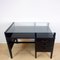 Vintage Black Desk with Glass Top, 1970s 3