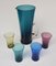 Juice Jug with Colored Glasses from Friedrich Glas, 1960s, Set of 5 1
