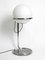 Large Space Age Tubular Steel Floor Lamp with Large Spherical Glass Shade, 1960s 17