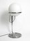 Large Space Age Tubular Steel Floor Lamp with Large Spherical Glass Shade, 1960s, Image 17