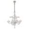 Tall Venetian Murano Chandelier with Six Arms in Clear Glass, 1950s 1