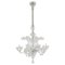 Tall Venetian Murano Chandelier with Six Arms in Clear Glass, 1950s, Image 1