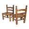 Niedrige Stühle aus Leder & Holz, 1930er, 2er Set 1