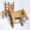 Chaises Basses en Cuir et Bois, 1930s, Set de 2 2