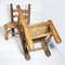 Niedrige Stühle aus Leder & Holz, 1930er, 2er Set 2