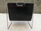 Mid-Century Leather and Chrome Magazine Rack from Brabantia, 1960s 4