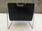 Mid-Century Leather and Chrome Magazine Rack from Brabantia, 1960s, Immagine 4