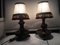 Lámparas de mesa de madera, años 40. Juego de 2, Imagen 11