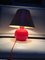 Red Glass Table Lamp, 1970s 5