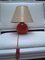 Red Glass Table Lamp, 1970s, Image 1