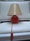 Red Glass Table Lamp, 1970s, Immagine 1