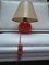 Red Glass Table Lamp, 1970s 4