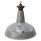 Vintage Industrial British Gray Enamel Pendant Lamp 2