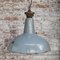 Vintage Industrial British Gray Enamel Pendant Lamp 4