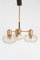 Large Mid-Century Copper and Glass Pendant Lamp 1