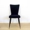 Vintage French Black Velvet Side Chair, 1960s, Image 2