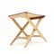 Oak and Leather Folding Stool by Östen Kristiansson for Luxus, 1960s 8