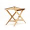 Oak and Leather Folding Stool by Östen Kristiansson for Luxus, 1960s, Image 8