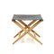 Oak and Leather Folding Stool by Östen Kristiansson for Luxus, 1960s 6