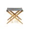 Oak and Leather Folding Stool by Östen Kristiansson for Luxus, 1960s, Image 6