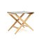 Oak and Leather Folding Stool by Östen Kristiansson for Luxus, 1960s, Image 3