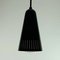 Industrial Bauhaus Black Metal and Opaline Glass Ceiling Lamp, 1950s 5