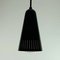 Industrial Bauhaus Black Metal and Opaline Glass Ceiling Lamp, 1950s, Immagine 5