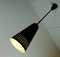 Industrial Bauhaus Black Metal and Opaline Glass Ceiling Lamp, 1950s, Immagine 7