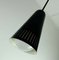 Industrial Bauhaus Black Metal and Opaline Glass Ceiling Lamp, 1950s, Image 9