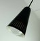 Industrial Bauhaus Black Metal and Opaline Glass Ceiling Lamp, 1950s, Immagine 9