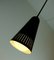 Industrial Bauhaus Black Metal and Opaline Glass Ceiling Lamp, 1950s, Immagine 12