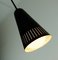Industrial Bauhaus Black Metal and Opaline Glass Ceiling Lamp, 1950s 10