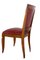 Mid-Century French Red Leather Dining Chairs, 1960s, Set of 6, Image 5