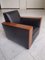 Art Deco Cubist Black Leather Lounge Chair, 1930s 8