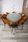 Oval Wooden and Beveled Glass Dining Table, 1980s, Imagen 8